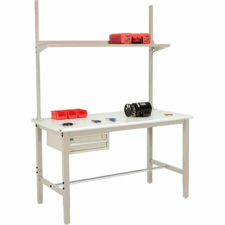 GLOBAL INDUSTRIAL 72x36 Production Workbench ESD Safety Edge, Drawer, Upright & Shelf TN 318990TN